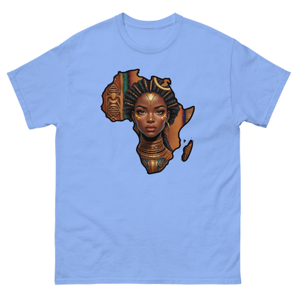 Afrocentric Queen Tee – Tribal Pattern Art, Bold Heritage Vibe #4 Women Tees Style Junction – Custom Digital Designs & Apparel Carolina Blue S