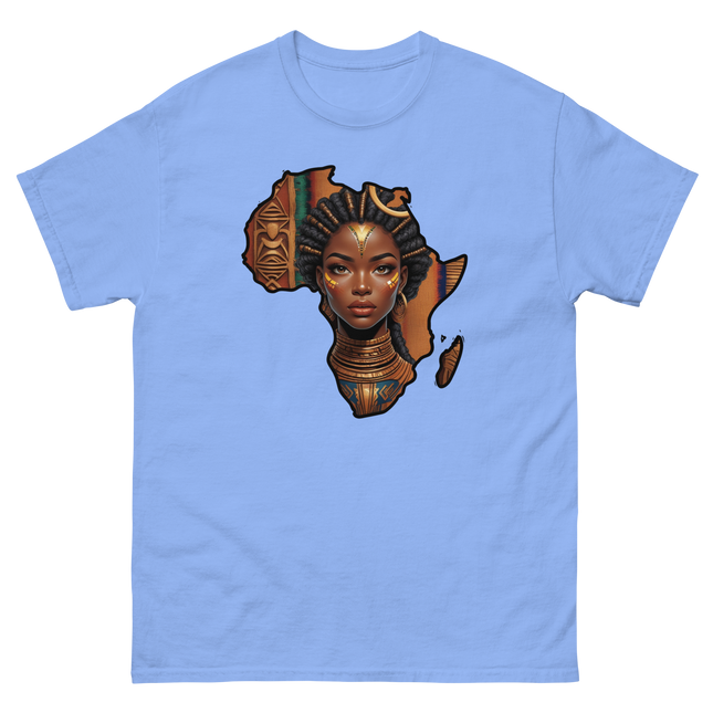 Afrocentric Queen Tee – Tribal Pattern Art, Bold Heritage Vibe #4 Women Tees Style Junction – Custom Digital Designs & Apparel Carolina Blue S