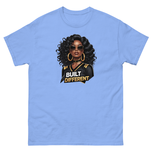 Built Different Tee – Bold Black Art, Gold Statement Style #2 Women Tees Style Junction – Custom Digital Designs & Apparel