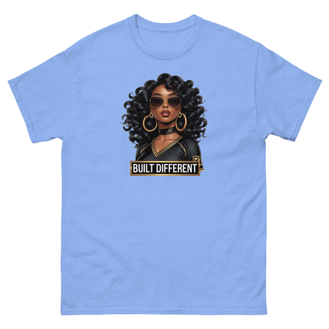 Built Different Tee – Bold Black Art, Gold Statement Style #3 Women Tees Style Junction – Custom Digital Designs & Apparel