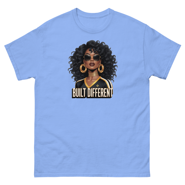 Built Different Tee – Bold Black Art, Gold Statement Style #4 Women Tees Style Junction – Custom Digital Designs & Apparel