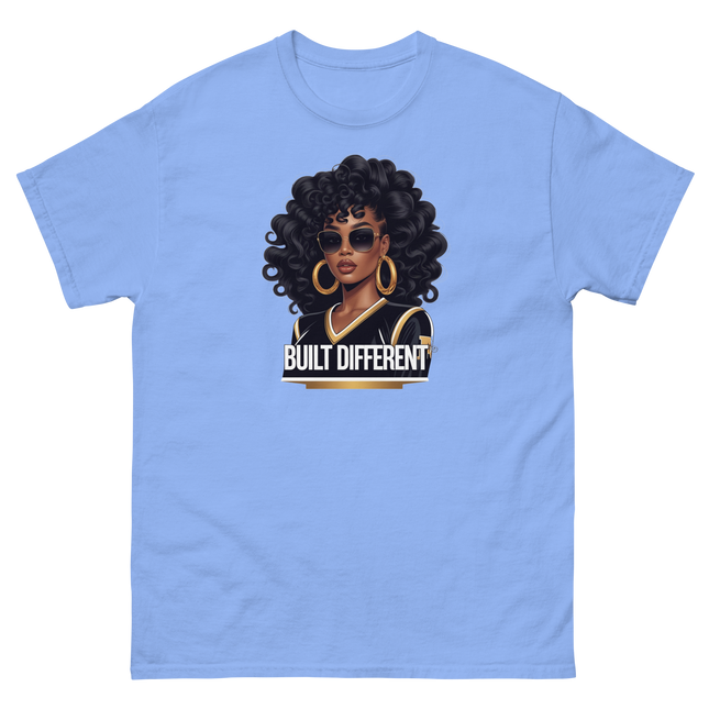Built Different Tee – Bold Black Art, Gold Statement Style #5 Women Tees Style Junction – Custom Digital Designs & Apparel