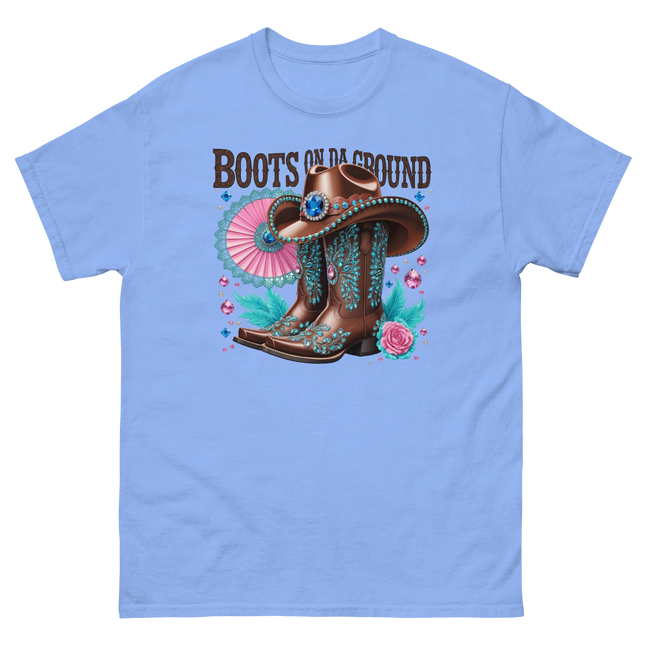 Brown Rhinestone Cowgirl Boots Tee – Boots on Da Ground #1 Women Tees Style Junction – Custom Digital Designs & Apparel