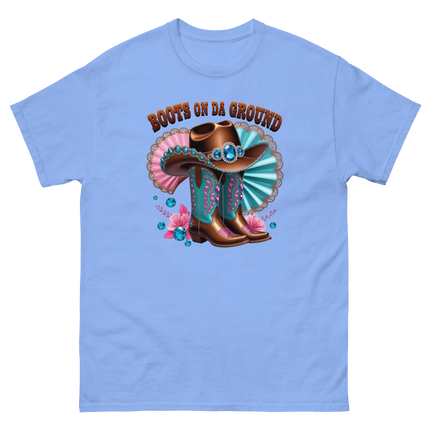 Brown Rhinestone Cowgirl Boots Tee – Boots on Da Ground #2 Women Tees Style Junction – Custom Digital Designs & Apparel