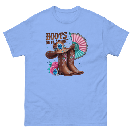 Brown Rhinestone Cowgirl Boots Tee – Boots on Da Ground #3 Women Tees Style Junction – Custom Digital Designs & Apparel