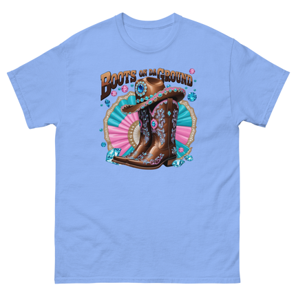 Brown Rhinestone Cowgirl Boots Tee – Boots on Da Ground #4 Women Tees Style Junction – Custom Digital Designs & Apparel