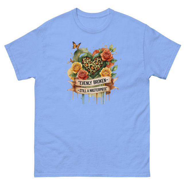 Evenly Broken Leopard Heart Tee – Watercolor Floral Vibes #2 Women Tees Style Junction – Custom Digital Designs & Apparel
