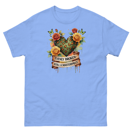 Evenly Broken Leopard Heart Tee – Watercolor Floral Vibes #5 Women Tees Style Junction – Custom Digital Designs & Apparel