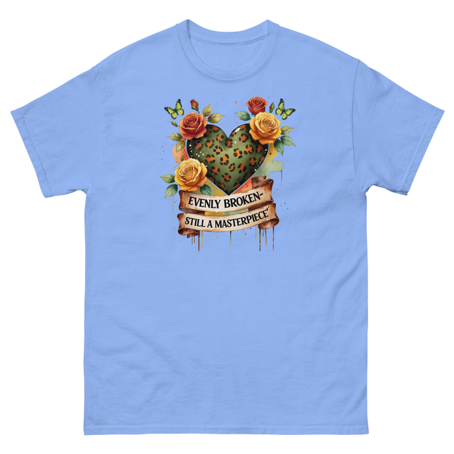 Evenly Broken Leopard Heart Tee – Watercolor Floral Vibes #5 Women Tees Style Junction – Custom Digital Designs & Apparel