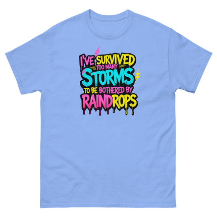 Survived the Storms Statement Tee – Neon Streetwear Bold Vibes Women Tees Style Junction – Custom Digital Designs & Apparel