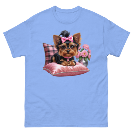 Yorkie Glam Tee – Pink Leopard Print Dog Graphic Shirt #4 Women Tees Style Junction – Custom Digital Designs & Apparel