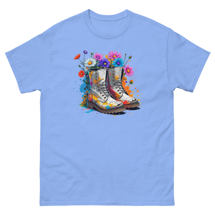 Rainbow Combat Boots Tee – Floral Festival Graphic Shirt #2 Women Tees Style Junction – Custom Digital Designs & Apparel
