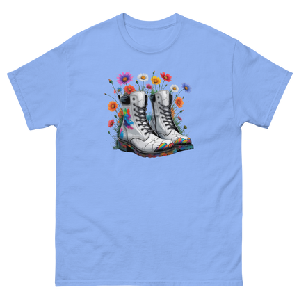 Rainbow Combat Boots Tee – Floral Festival Graphic Shirt #5 Women Tees Style Junction – Custom Digital Designs & Apparel