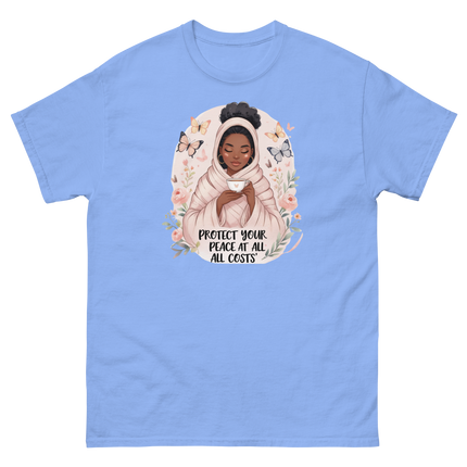 Protect Your Peace Tee – Floral Afro Soft Aesthetic Design #4 Women Tees Style Junction – Custom Digital Designs & Apparel