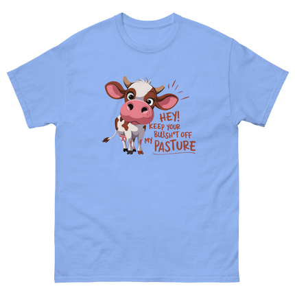 Funny Cow Attitude Tee – Keep Your Bullsh*t Off My Pasture Women Tees Style Junction – Custom Digital Designs & Apparel Carolina Blue S
