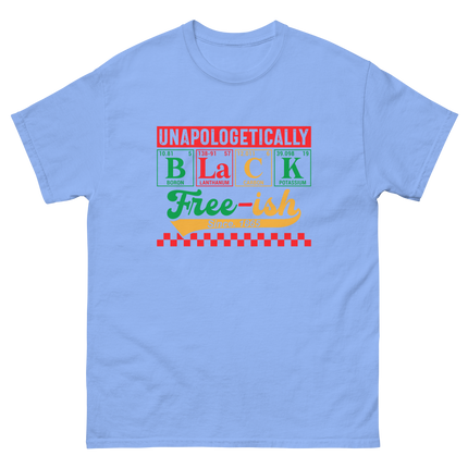 Unapologetically Black Free-ish 1865 Tee – Bold Science Design Women Tees Style Junction – Custom Digital Designs & Apparel Carolina Blue S