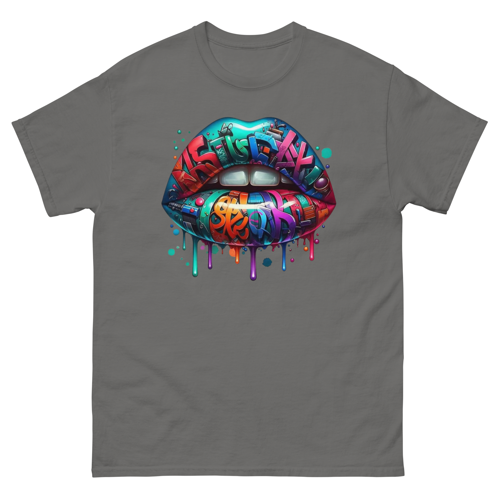 Colorful Graffiti Custom Designed Unisex Classic T-shirt Physical T-Shirt Style-Junction