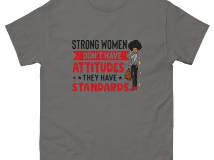 Strong Women Quote Tee – Bold Empowerment Graphic T-Shirt Women Tees Style Junction – Custom Digital Designs & Apparel Charcoal S