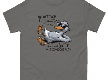 Funny Duck Quote Tee – “Let It Hit Someone Else” Graphic Shirt Women Tees Style Junction – Custom Digital Designs & Apparel Charcoal S