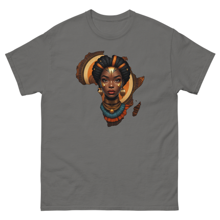 Afrocentric Queen Tee – Tribal Pattern Art, Bold Heritage Vibe #2 Women Tees Style Junction – Custom Digital Designs & Apparel Charcoal S