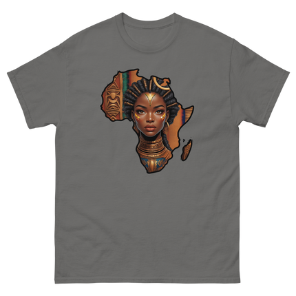 Afrocentric Queen Tee – Tribal Pattern Art, Bold Heritage Vibe #4 Women Tees Style Junction – Custom Digital Designs & Apparel Charcoal S
