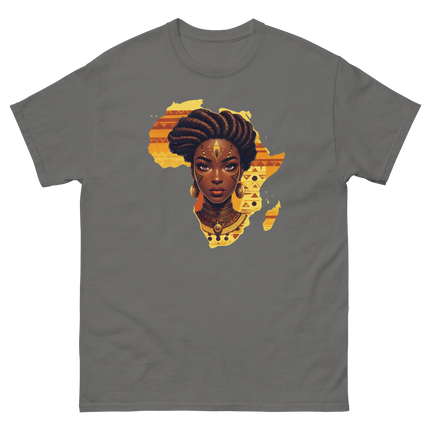 Afrocentric Queen Tee – Tribal Pattern Art, Bold Heritage Vibe #5 Women Tees Style Junction – Custom Digital Designs & Apparel Charcoal S