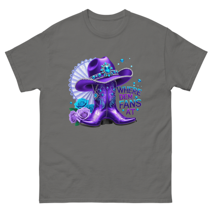 Where Dem Fans At Tee – Purple Roses & Bling Style Women Tees Style Junction – Custom Digital Designs & Apparel Charcoal S