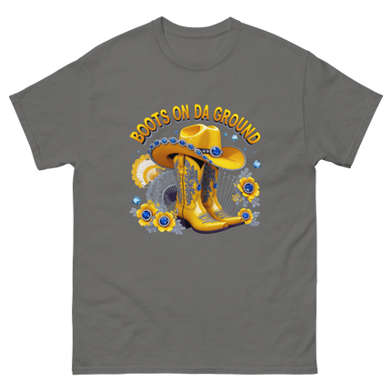 Sunshine Cowgirl Tee – Blue Gem & Fan Graphic Women Tees Style Junction – Custom Digital Designs & Apparel Charcoal S