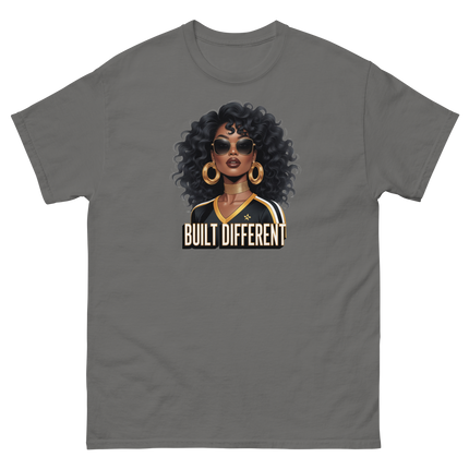 Built Different Tee – Bold Black Art, Gold Statement Style #4 Women Tees Style Junction – Custom Digital Designs & Apparel Charcoal S