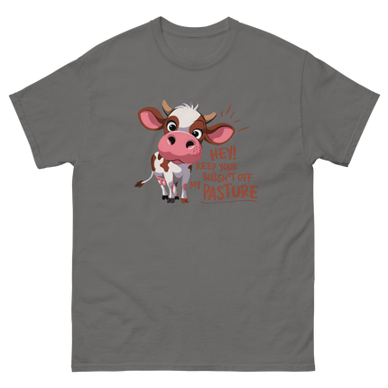 Funny Cow Attitude Tee – Keep Your Bullsh*t Off My Pasture Women Tees Style Junction – Custom Digital Designs & Apparel Charcoal S