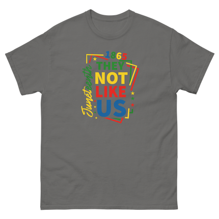 Juneteenth 1865 Tee – They Not Like Us Bold Freedom Design Women Tees Style Junction – Custom Digital Designs & Apparel Charcoal S