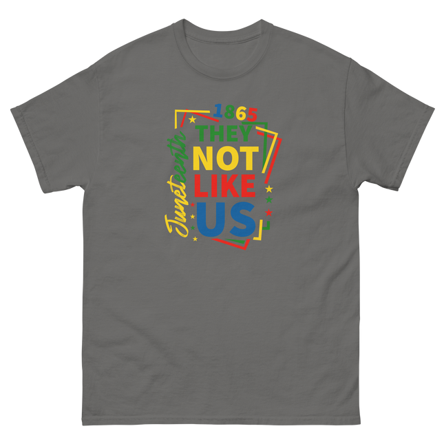Juneteenth 1865 Tee – They Not Like Us Bold Freedom Design Women Tees Style Junction – Custom Digital Designs & Apparel Charcoal S