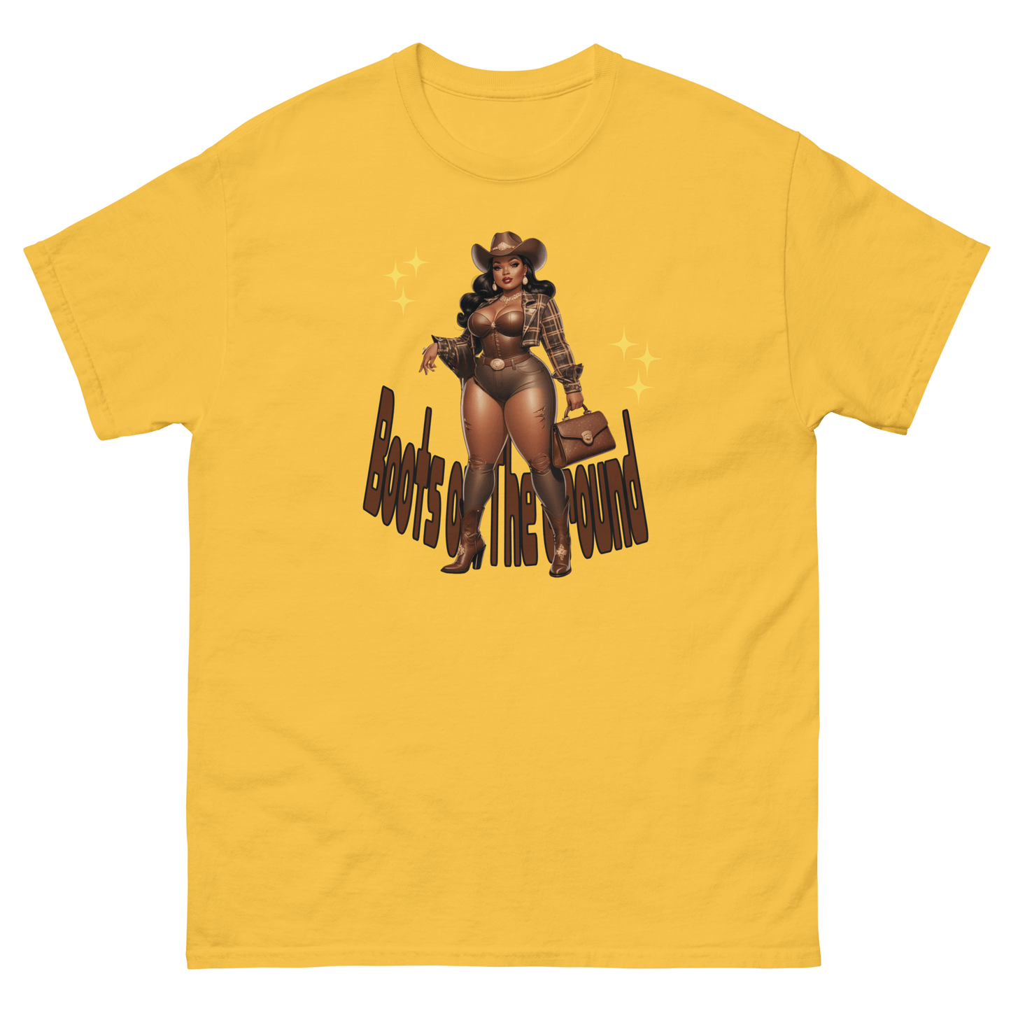 Boots on the Ground Curvy Cowgirl #3 Tee – Western Graphic Shirt Women Tees Style Junction – Custom Digital Designs & Apparel Daisy S