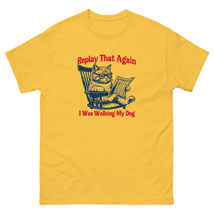 Replay That Again Cat Tee – Funny Retro Dog Quote T-Shirt Women Tees Style Junction – Custom Digital Designs & Apparel Daisy S