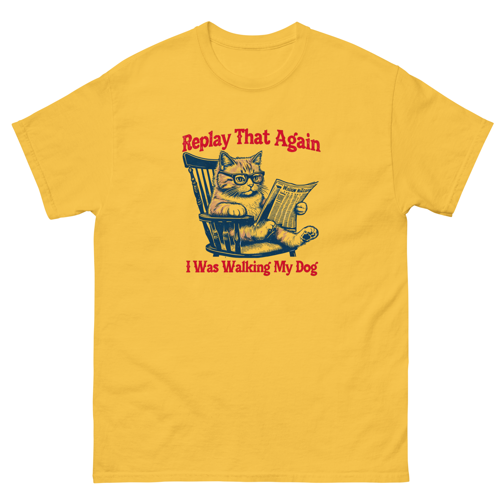 Replay That Again Cat Tee – Funny Retro Dog Quote T-Shirt Women Tees Style Junction – Custom Digital Designs & Apparel Daisy S