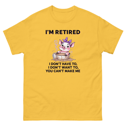 Retired Pig Coffee Tee – Funny Quote & Cute Cup Graphic Shirt Women Tees Style Junction – Custom Digital Designs & Apparel Daisy S