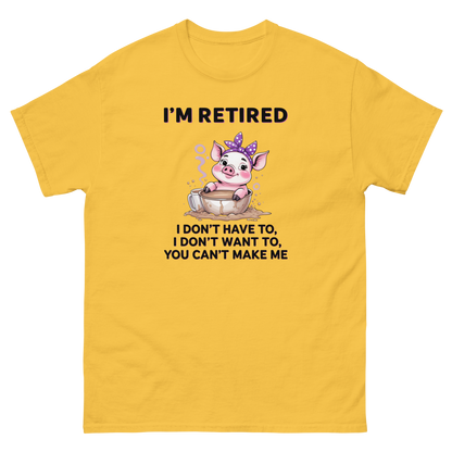 Retired Pig Coffee Tee – Funny Quote & Cute Cup Graphic Shirt Women Tees Style Junction – Custom Digital Designs & Apparel Daisy S