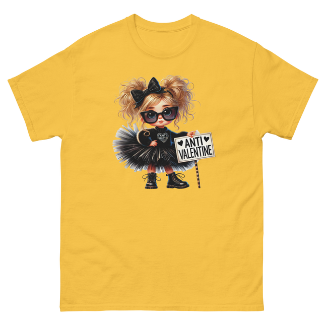 Anti-Valentine Tee – Sassy Girl in Black Tulle Skirt Graphic Women Tees Style Junction – Custom Digital Designs & Apparel Daisy S