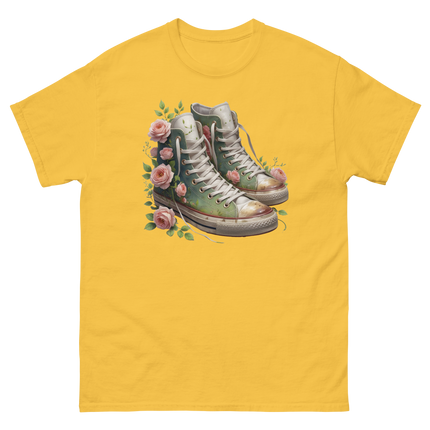 Floral High Top Sneaker Tee – Boho Chic Rose Graphic Shirt Women Tees Style Junction – Custom Digital Designs & Apparel Daisy S