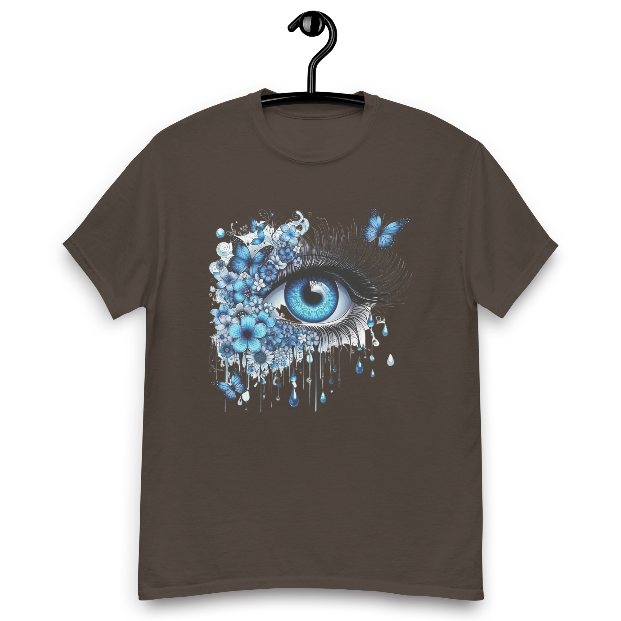 Tears of Blue Elegance Unisex Classic Tee - 100% Cotton with Double-Seam Durability Physical T-Shirt Style-Junction Dark Chocolate S