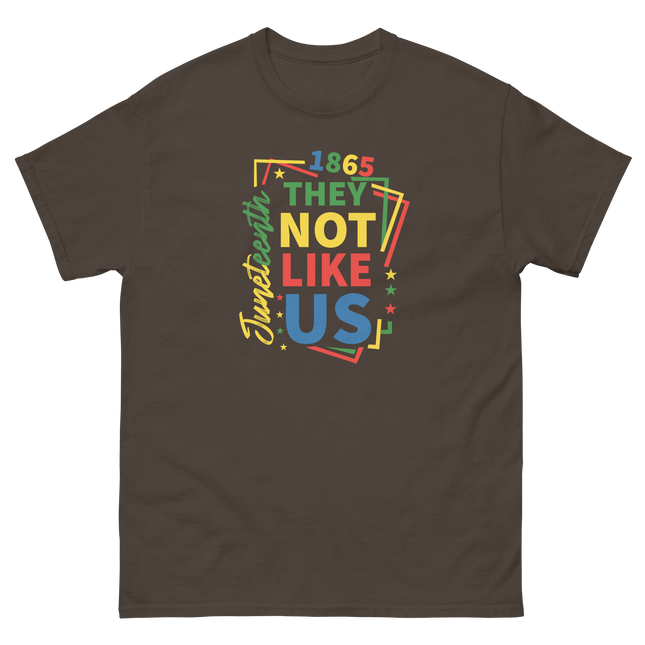 Juneteenth 1865 Tee – They Not Like Us Bold Freedom Design Women Tees Style Junction – Custom Digital Designs & Apparel Dark Chocolate S