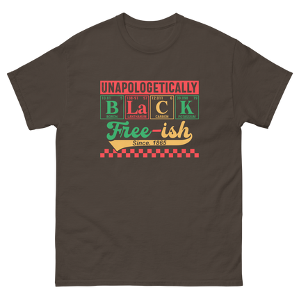 Unapologetically Black Free-ish 1865 Tee – Bold Science Design Women Tees Style Junction – Custom Digital Designs & Apparel Dark Chocolate S