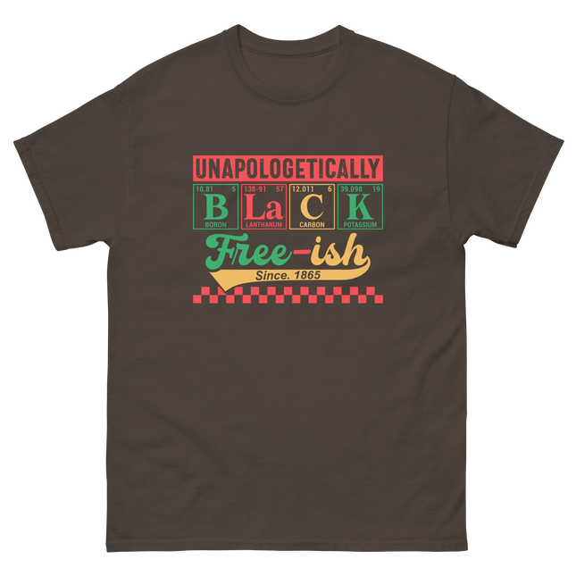 Unapologetically Black Free-ish 1865 Tee – Bold Science Design Women Tees Style Junction – Custom Digital Designs & Apparel Dark Chocolate S