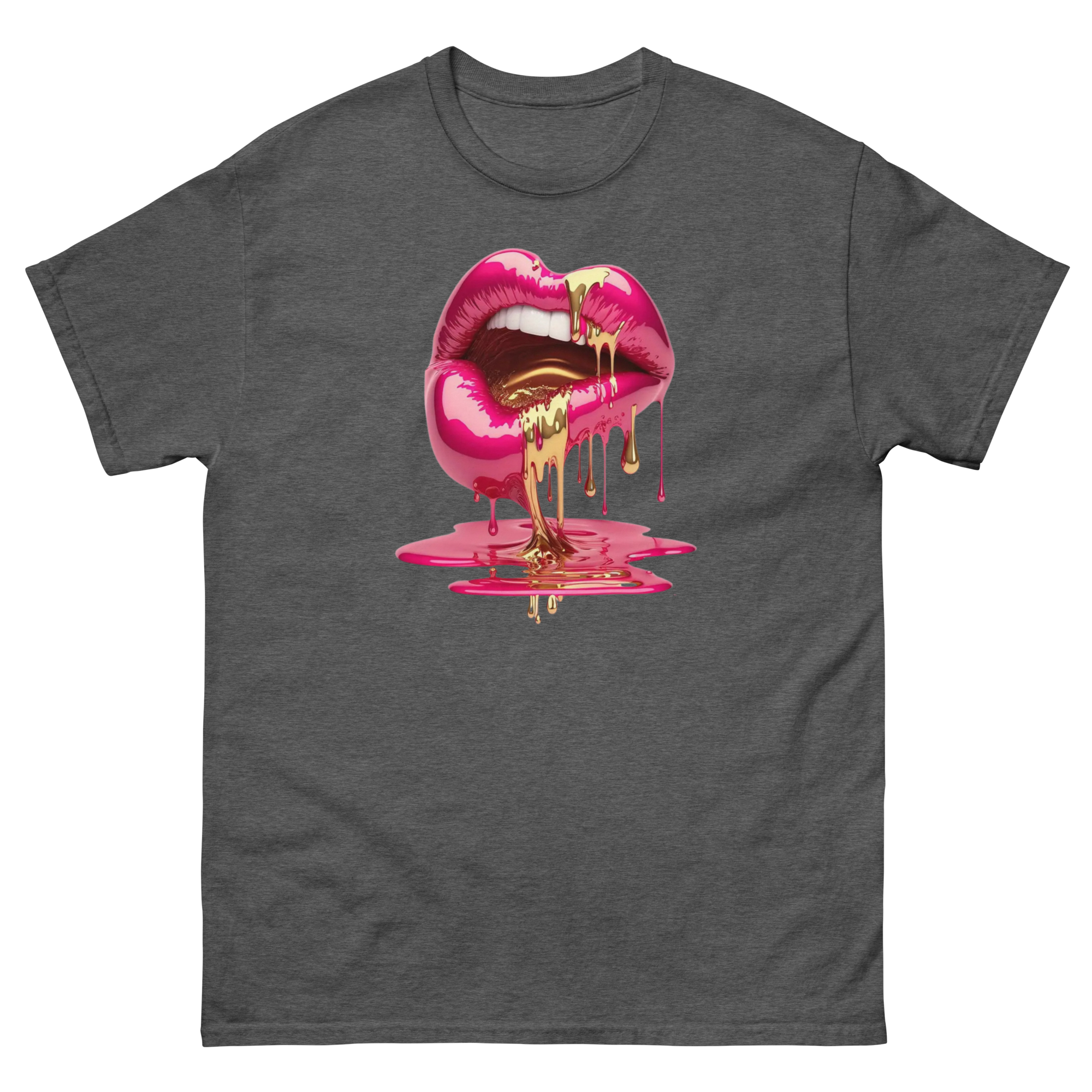 Dripping Lips Custom Design Unisex Classic T-shirt Physical T-Shirt Style-Junction