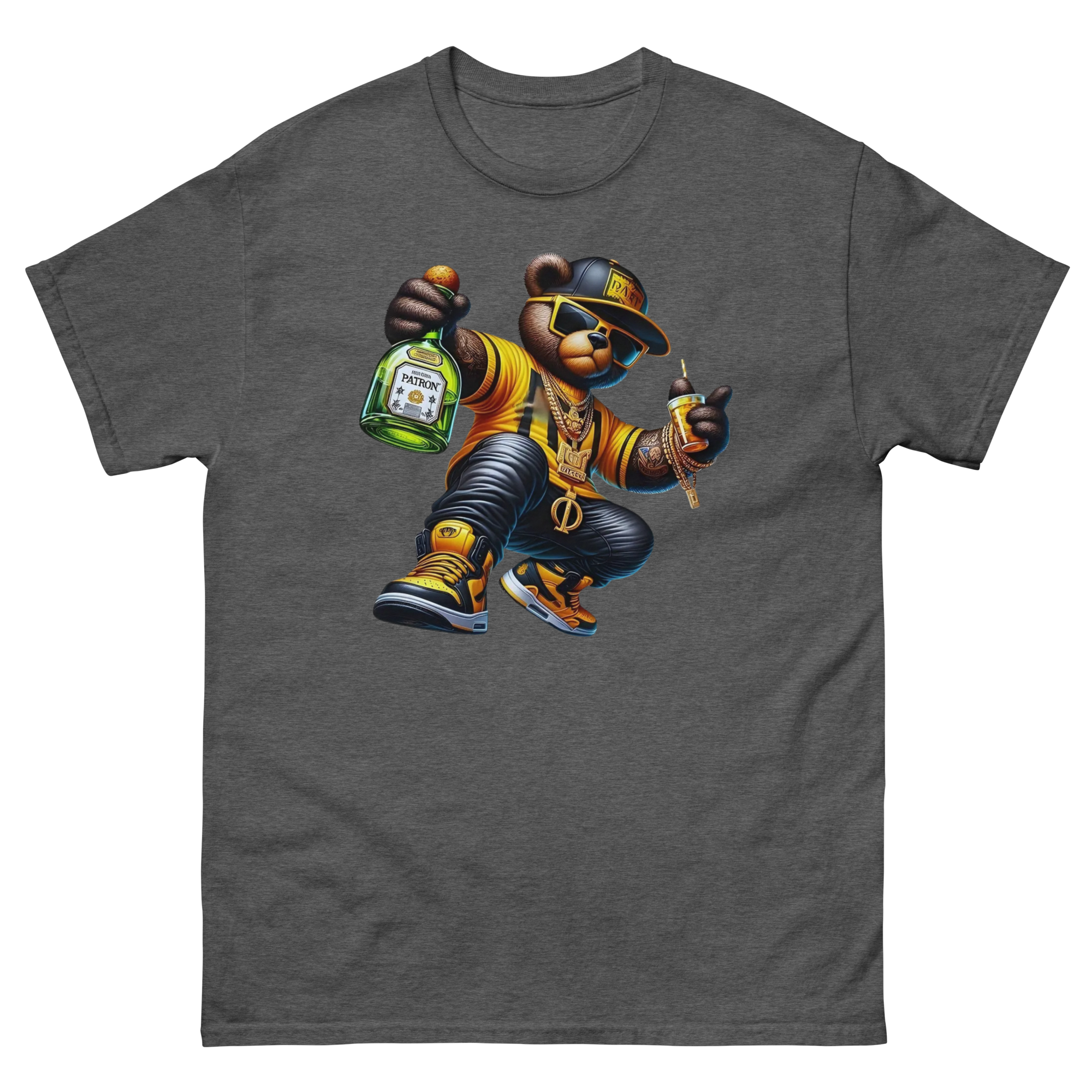 The Patron Bear Boss Custom Design Unisex Classic T-shirt Physical T-Shirt Style-Junction Dark Heather S 