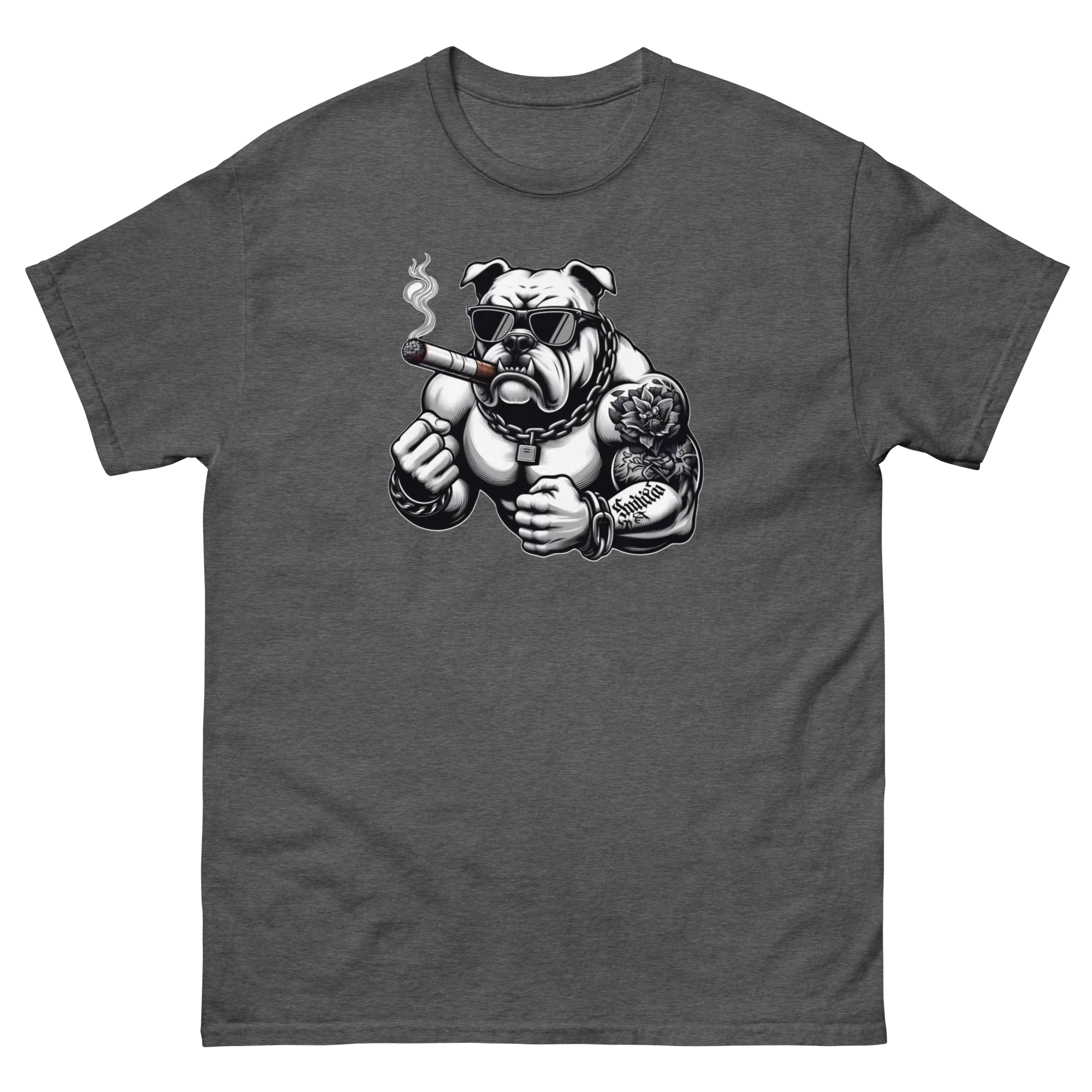 Big Boy Bulldog Design | Men’s Custom Classic T-Shirt Physical T-Shirt Style-Junction Dark Heather S 