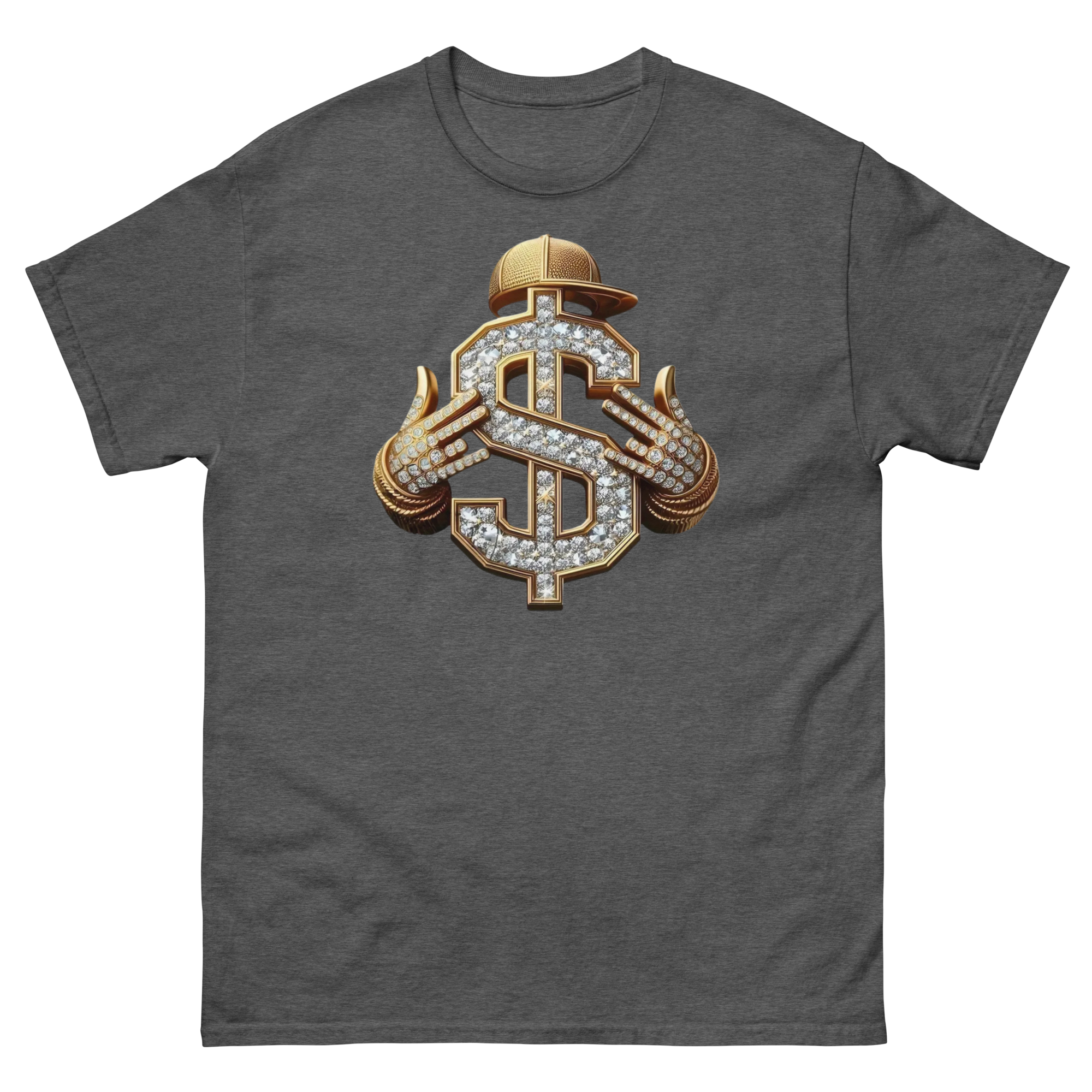 Diamond Dollar Swag Custom Design Unisex Classic T-shirt Physical T-Shirt Style-Junction Dark Heather S 