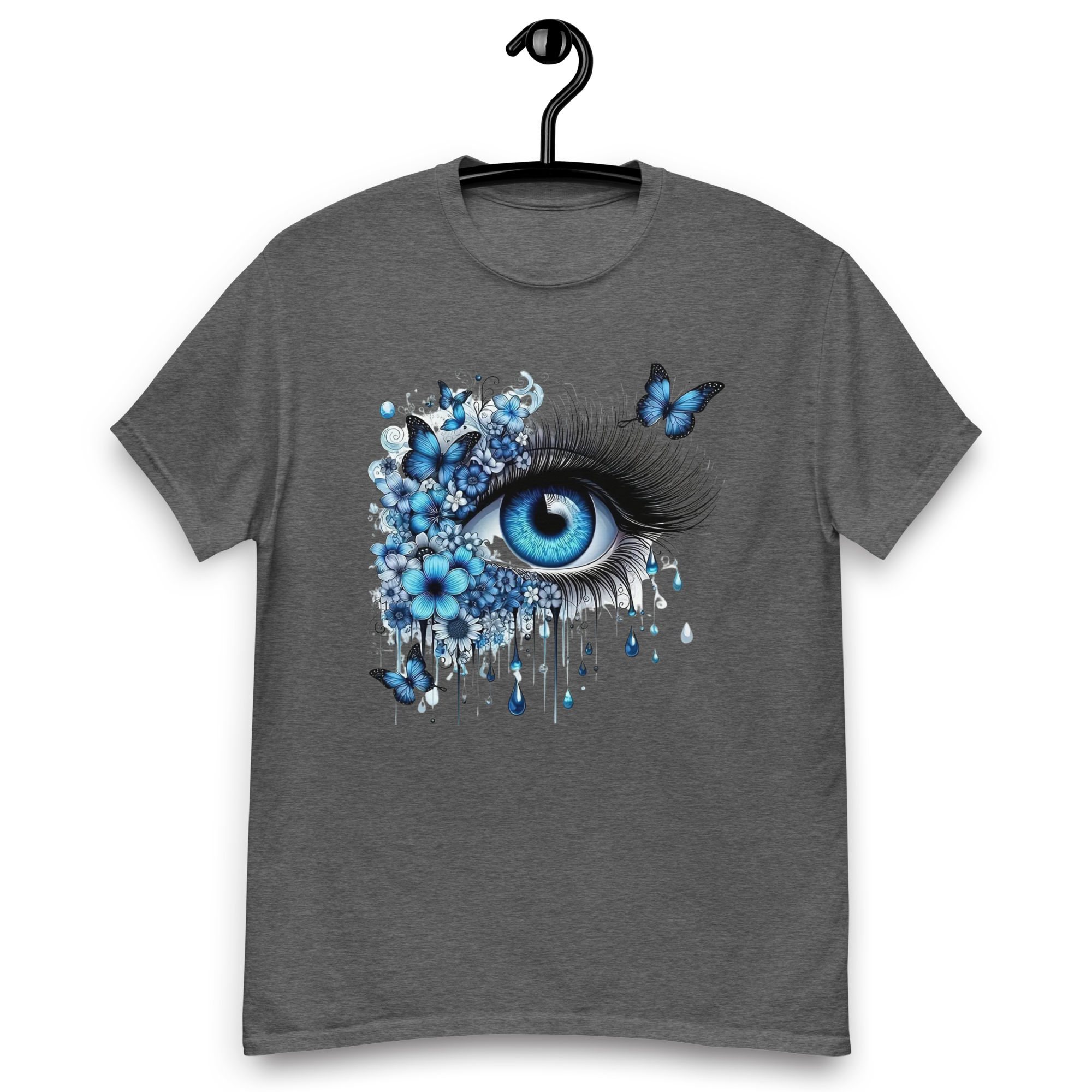 Tears of Blue Elegance Unisex Classic Tee - 100% Cotton with Double-Seam Durability Physical T-Shirt Style-Junction Dark Heather S