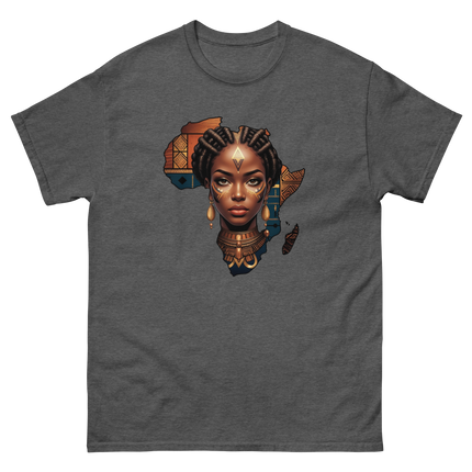 Afrocentric Queen Tee – Tribal Pattern Art, Bold Heritage Vibe #1 Women Tees Style Junction – Custom Digital Designs & Apparel Dark Heather S