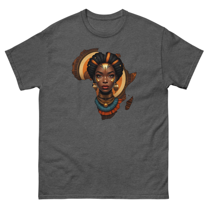 Afrocentric Queen Tee – Tribal Pattern Art, Bold Heritage Vibe #2 Women Tees Style Junction – Custom Digital Designs & Apparel Dark Heather S